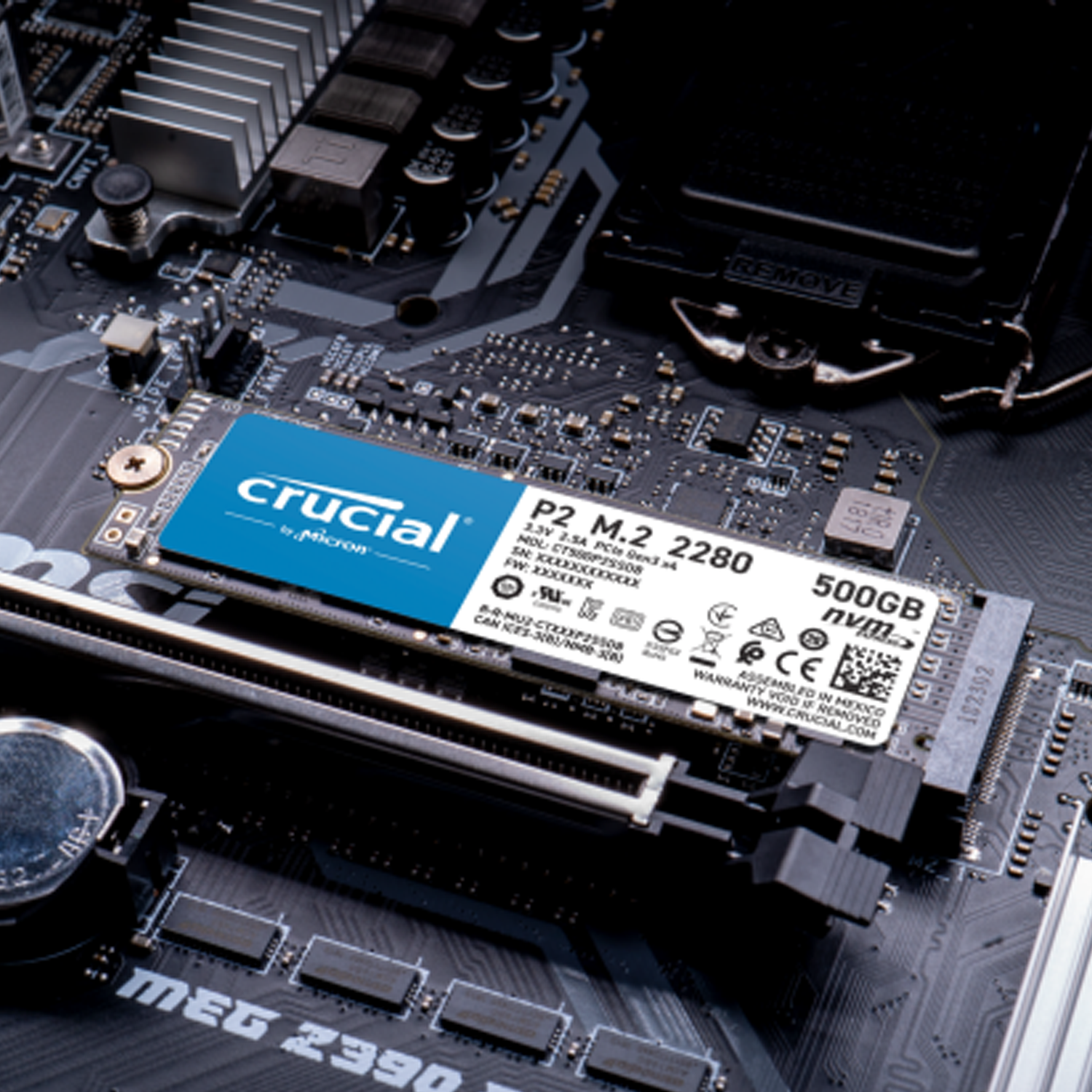 Disco crucial 250gb p2 m.2 2280 nvme 2400mb/s pcie
