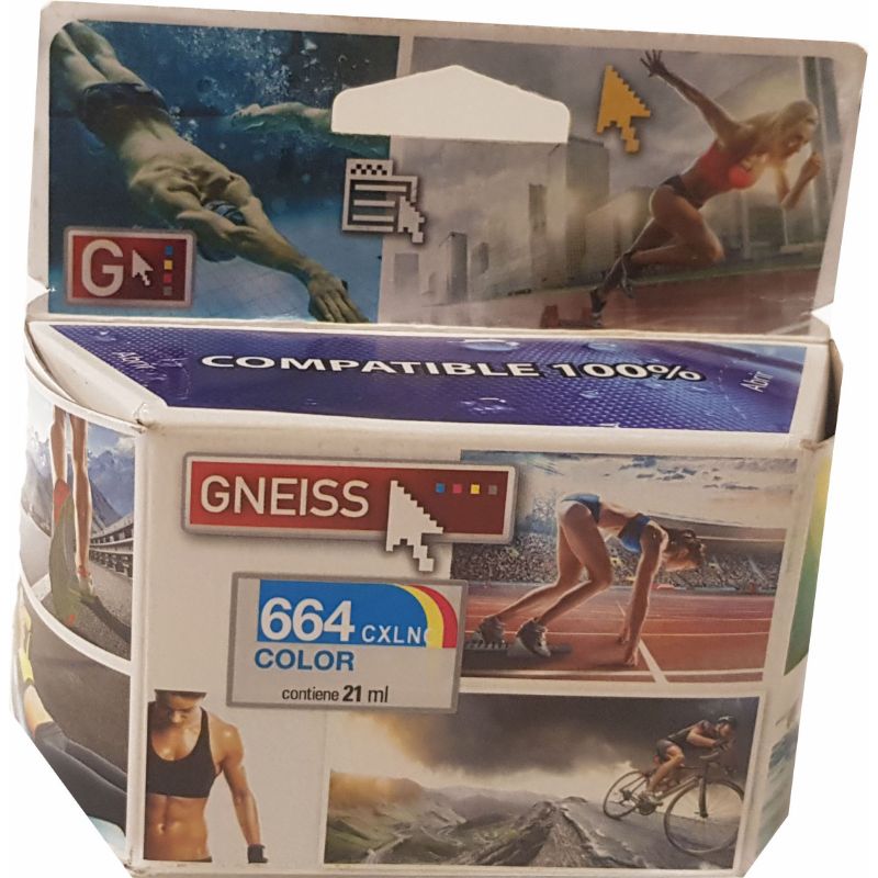 Cartucho de Tinta compatible HP 664XL F6V30AL Tri-Color 21 Mls. Alta Capacidad