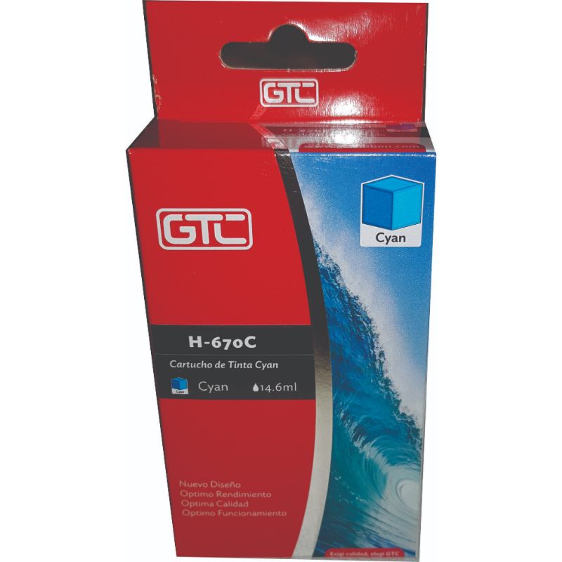 GT-670-Cyan (C:200) Cart.P/Hp 3525/4615/4625/5525/6525 Cyan 14.6Ml GTC