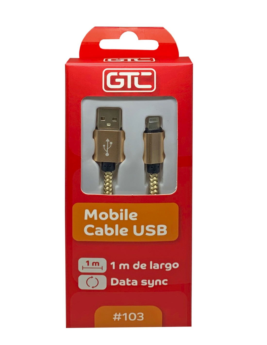 CABLE USB A IPHONE - CAJA  - GTC- GD