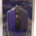 Mouse Optico con Rueda Scroll con cable USB color azul & negro en Blister