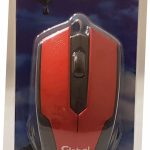 Mouse Optico con Rueda Scroll con cable USB color rojo & negro en Blister