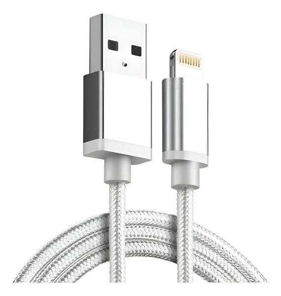 CABLE MALLADO USB-LIGHTNING BLANCO--SOUL